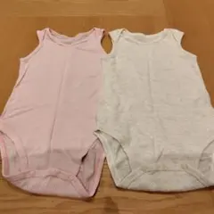 ユニクロベビー肌着ロンパース90cm メッシュ素材 2枚セット ピンク・ベージュ