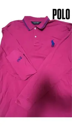 ポロシャツ 長袖 ピンク