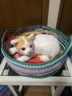 ヴィンテージラリーキルトのスツール キャットスツール 猫ハウス