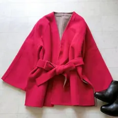 美品♪Mila Owen ミラオーウェン　ベルト付ノーカラーリバージャケット　1