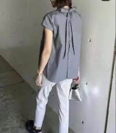 美品 bow.a ボウエー 2way リボンブラウス グレー 2026年最新】bow.a ブラウスの人気アイテム - メルカリ