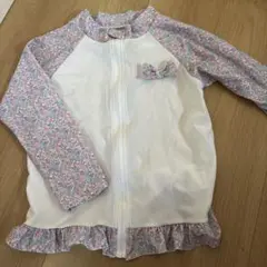 130サイズ フリル付き花柄ラッシュガード