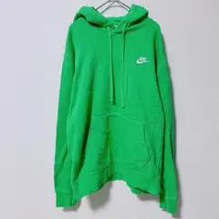 NIKE ナイキ パーカー フード長袖 ワンポイント M 緑 裏起毛 スポーツのサムネイル