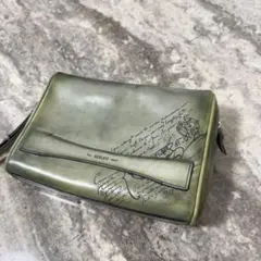 限定 定価23.8万 ベルルッティ ローズウッド スクリットレザークラッチバッグ