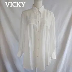 VICKY シアーギャザーシャツ《洗濯機で洗える》のサムネイル