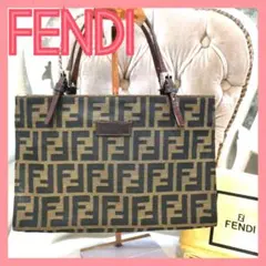 フェンディー　トートバッグ　キャンバス　レザー　ズッカ柄　マンマバケット　金具 フェンディー トートバッグ キャンバス レザー ズッカ柄 マンマ