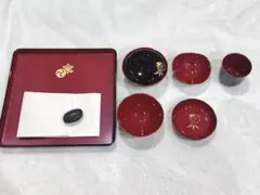 お食い初め 食器セット 漆器 会津塗 歯固め石付き