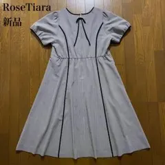 RoseTiara】ボリューム袖チェックワンピース 新品 4Lサイズ ブラック