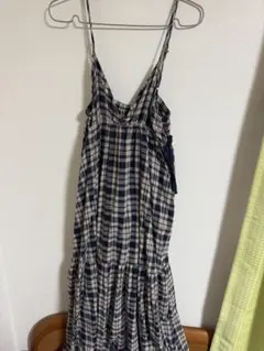 チェック柄キャミソールロングワンピース