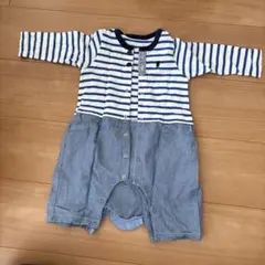 ストライプロンパース（長袖）　８０センチ