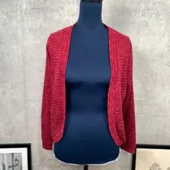 CINEMA CLUB カーディガン ボレロ M レッド 春秋 レディース