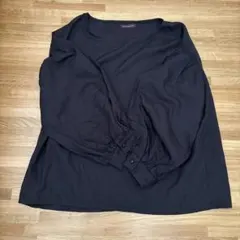 URBAN RESEARCH 長袖テンセルブラウス ブラックのサムネイル