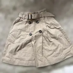 petit main ベージュ ダブルボタン スカート 110