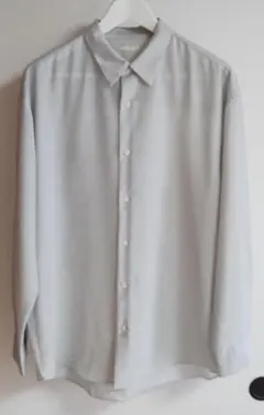 美USED　GU イージーケアシアーオーバーサイズシャツ　M　ライトグレー