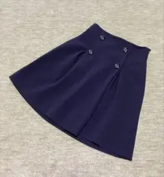 Grandtable グランターブル ダブルボタンミニプリーツスカート ネイビー