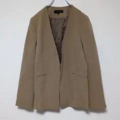 美品 ロートレアモン ノーカラージャケット モカブラウン系 38 M 上品