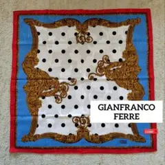 新品★GIANFRANCO FERRE 大判 バンダナ ハンカチドット スカーフ