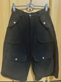 【a2o】 パイルワイドカーゴショーツ ブラック M