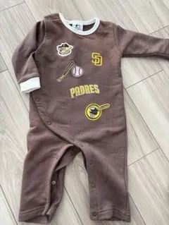 MLB SDブラウン ロンパース 80cm