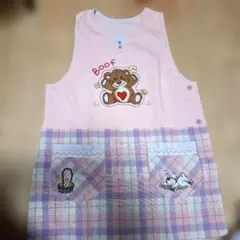 スージーズー　刺繍入りピンクエプロン　M～L