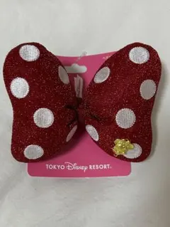 ディズニー　ミニーマウス　ヘアゴム　赤　リボン