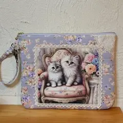猫パネル ふわふわ猫ちゃん フリルトート - メルカリ