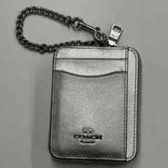 Coach シルバー チェーン付きカードケース