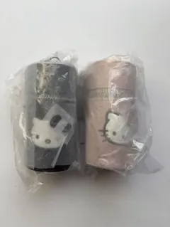 HELLO KITTY キルティングリップポーチキーチャーム ピンク　ブラック