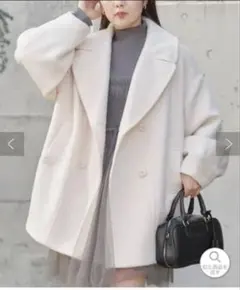 chico シャギーダブルミドル丈コート