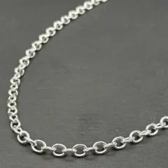 【高級】 シルバー 925 シンプル チェーン ネックレス 6mm 50