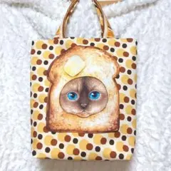 い*ろ様 コヤンイサムチョン　保冷保温バッグ　パン猫　食パン　パン　A4大サイズ