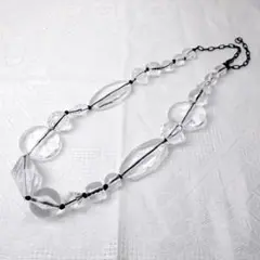 英国製 1960年代 ヴィンテージ アクリル ビーズ ネックレス クリア