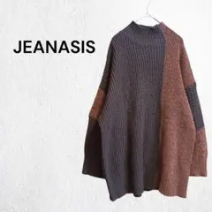 ジーナシス ニット セーター タートルネック 長袖 カジュアル ゆるだぼ F