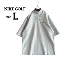 NIKE GOLF ゴルフウェア　ハーフジップ 半袖　ポロシャツ 刺繍ロゴ　L