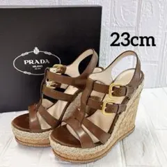 プラダ　PRADA 厚底サンダル　レザー コルク　36 箱付　23cm相当のサムネイル