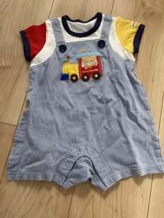 ミキハウス ストライプ　ロンパース 70cm