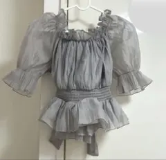 2Wayウエストリボンオーガンジーブラウス［dk1224］