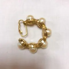 イヤリング 片耳 パール ビーズ アクセサリー レトロ フープ型