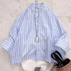 極美品♡マッキントッシュフィロソフィー　リネン混　ドルマンスリーブ　バンドカラー 極美品♡マッキントッシュフィロソフィー リネン混 ドルマンスリーブ