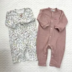 長袖ロンパース　セット　秋　裏毛　西松屋　ペアマノン　80