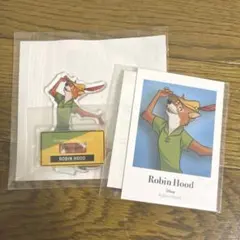 セガラッキーくじ　ディズニー　クールコレクション　ロビンフッド アクスタ カード