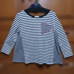 【ランバンオンブルー】ボーダーカットソー 七分袖 刺繍 38 日本製 Tシャツ