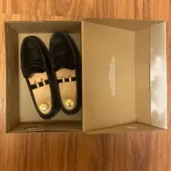 【絶版希少品】黒レザー コインローファー シューツリー付き