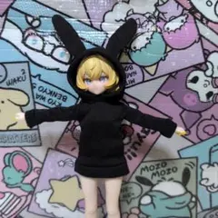 ドール用 うさぎパーカー ブラック