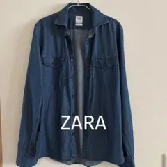 【ZARA】薄手デニムシャツ　SLIM FIT Sサイズ
