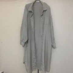 Helm ストライプ ロングシャツワンピース