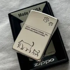 ZIPPO ネコ 親子 ブラスイブシ仕上げ カワイイ キャット ジッポー 新品 