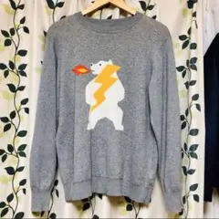 graniph グラフィックジャカードニットA/ブロウイングファイアベア
