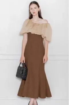 Leja 2WAYオフショルダーパフスリーブマーメイドドレス