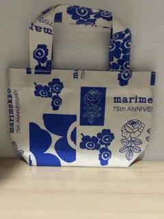新品未使用】marimekko アジア限定 75周年 トートバッグ ブルー - メルカリ